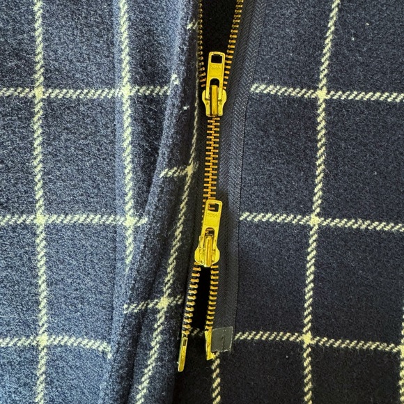 100% wool Funnel Neck Cocoon coat in windowpane check - Picture 8 of 8